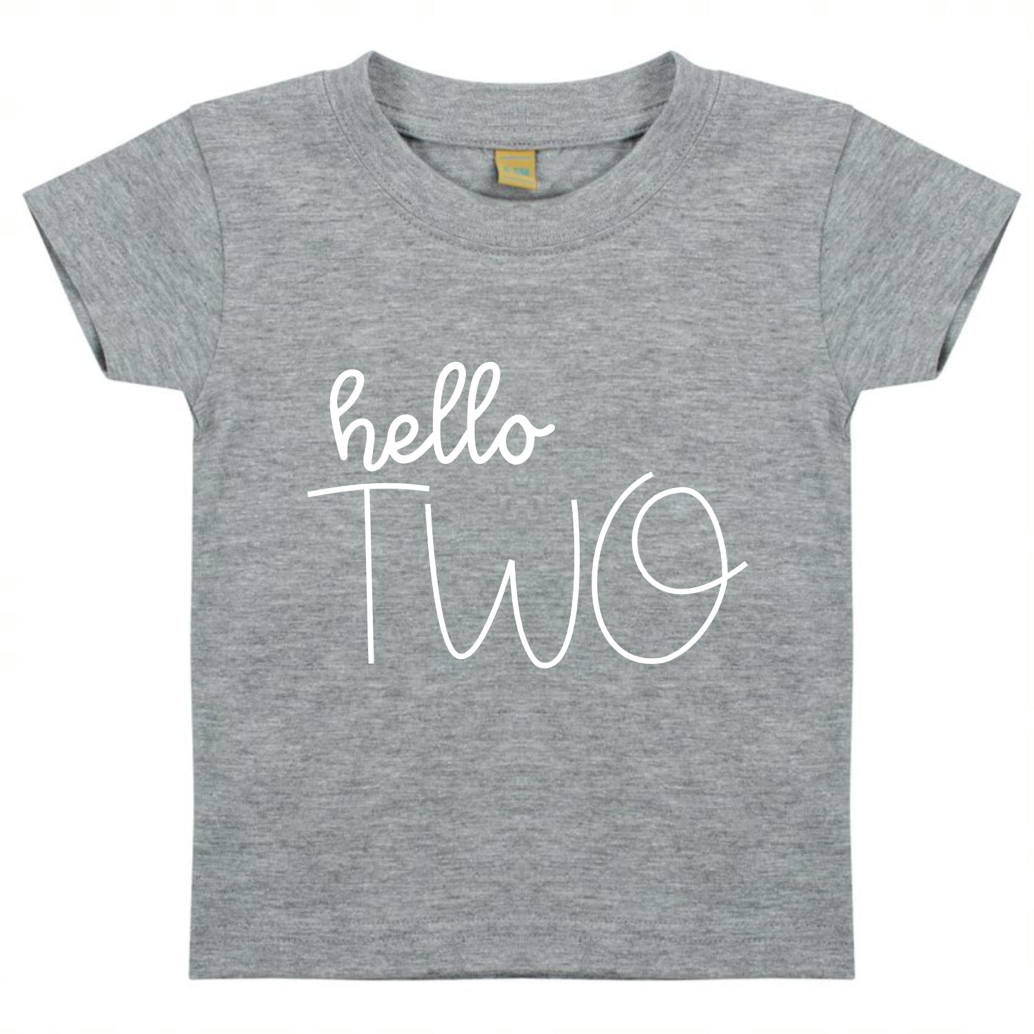Hello Two Unisex Kids Birthday Age T-shirt