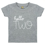 Load image into Gallery viewer, Hello Two Unisex Kids Birthday Age T-shirt
