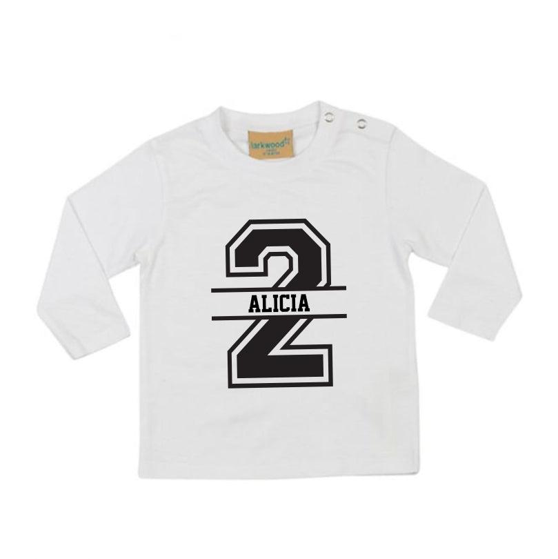 2nd Birthday LONG SLEEVE Personalised Kids T-Shirt - Red Leader Clothing