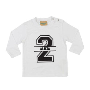 2nd Birthday LONG SLEEVE Personalised Kids T-Shirt - Red Leader Clothing