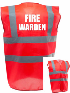 Fire Warden Red Enhanced Visibility Vest