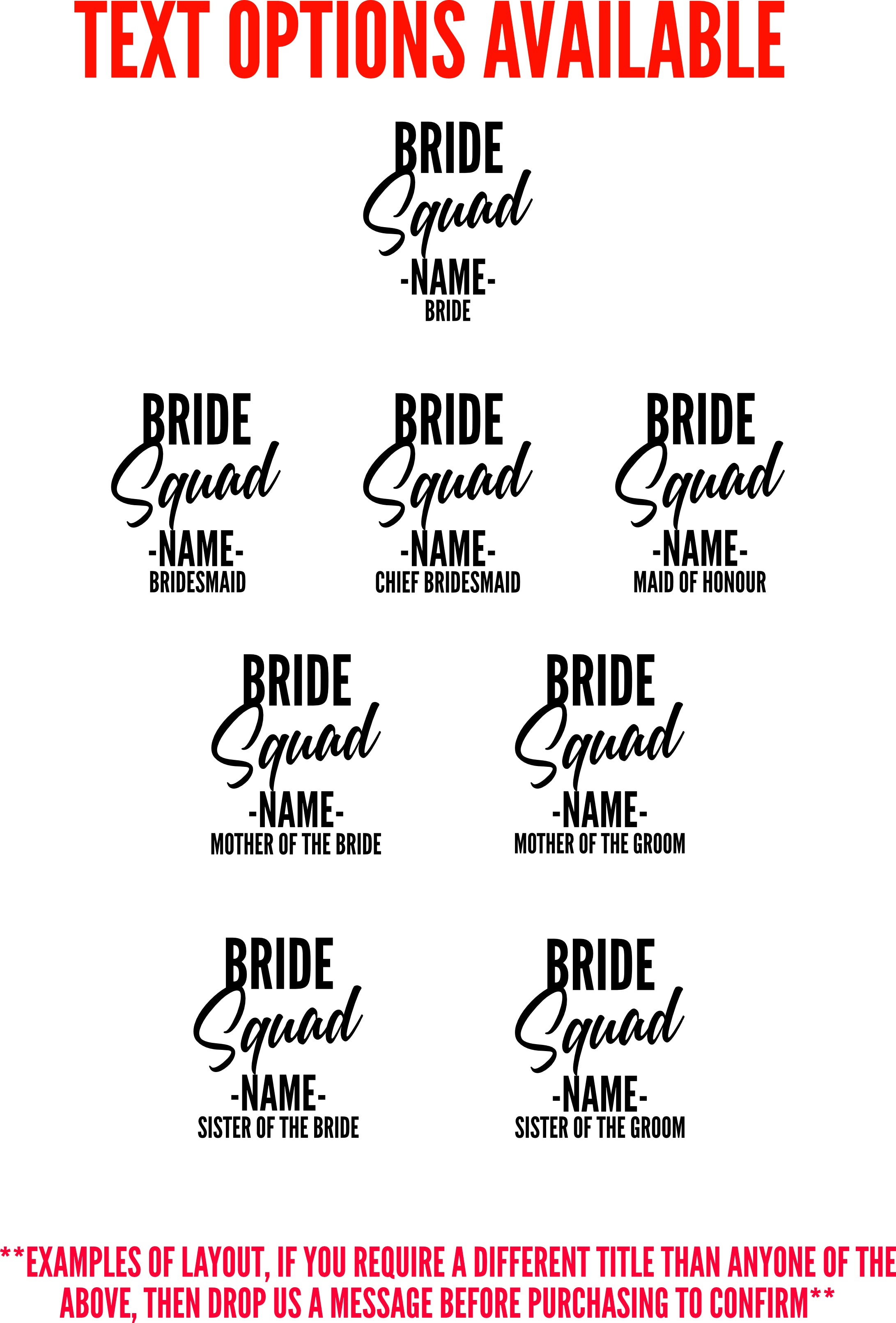 Bridal Party Bride Squad Personalised Tote Bag