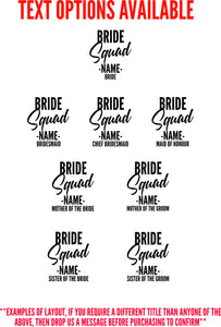 Bridal Party Bride Squad Personalised Tote Bag