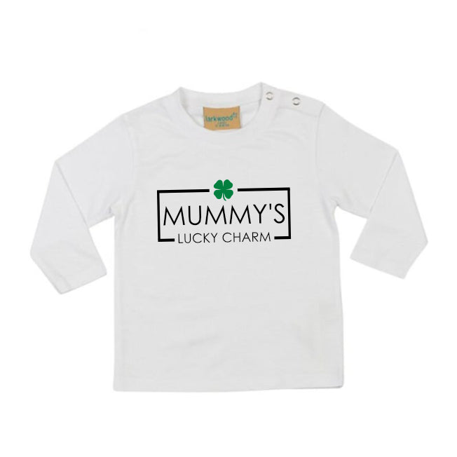 Mummy's Lucky Charm LONG SLEEVE Kids T-Shirt Des2