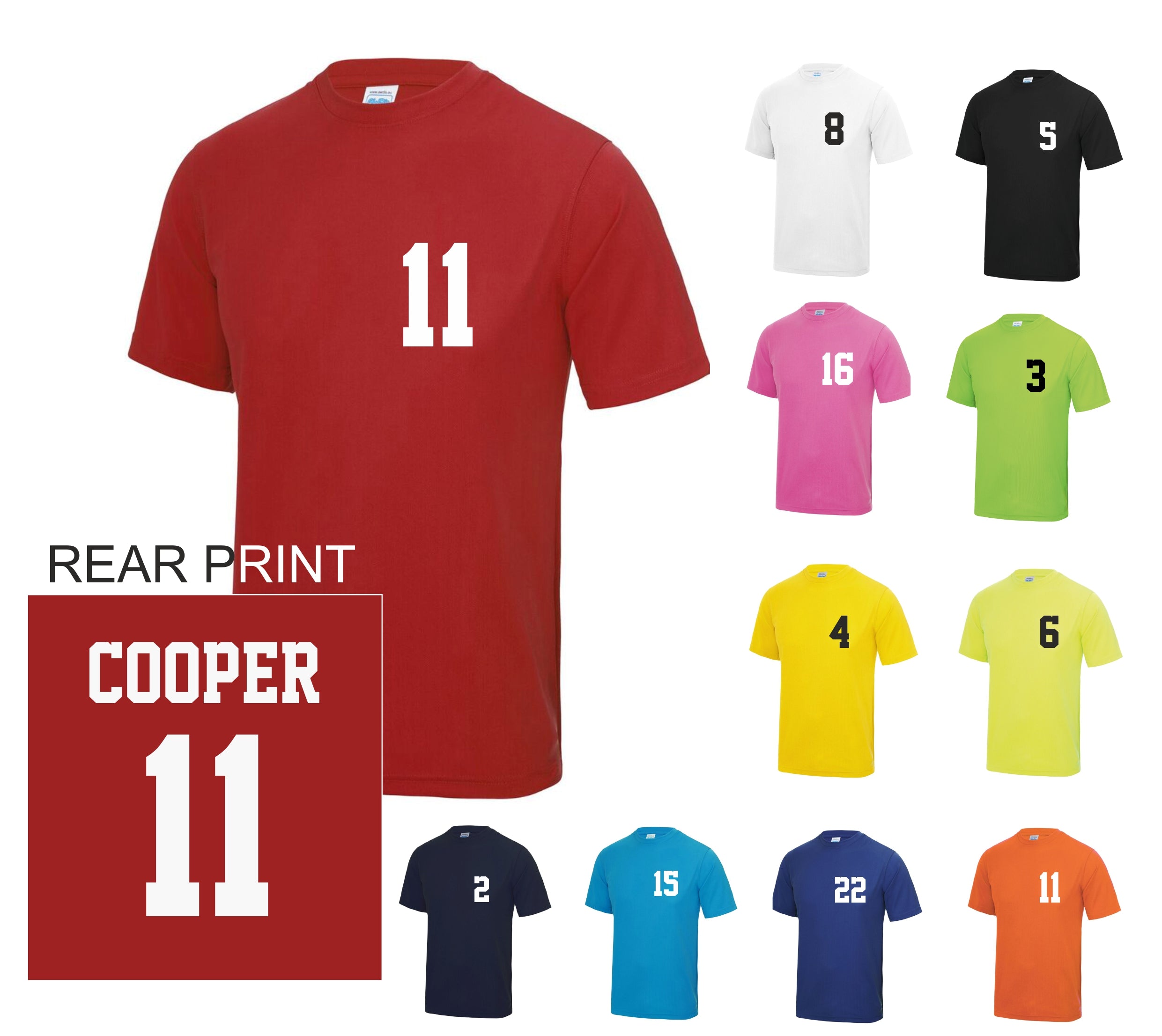 Mens Adult Personalised Polyester Sport T Shirt