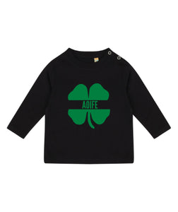 Personalised LONG SLEEVE Name Shamrock Kids T-Shirt