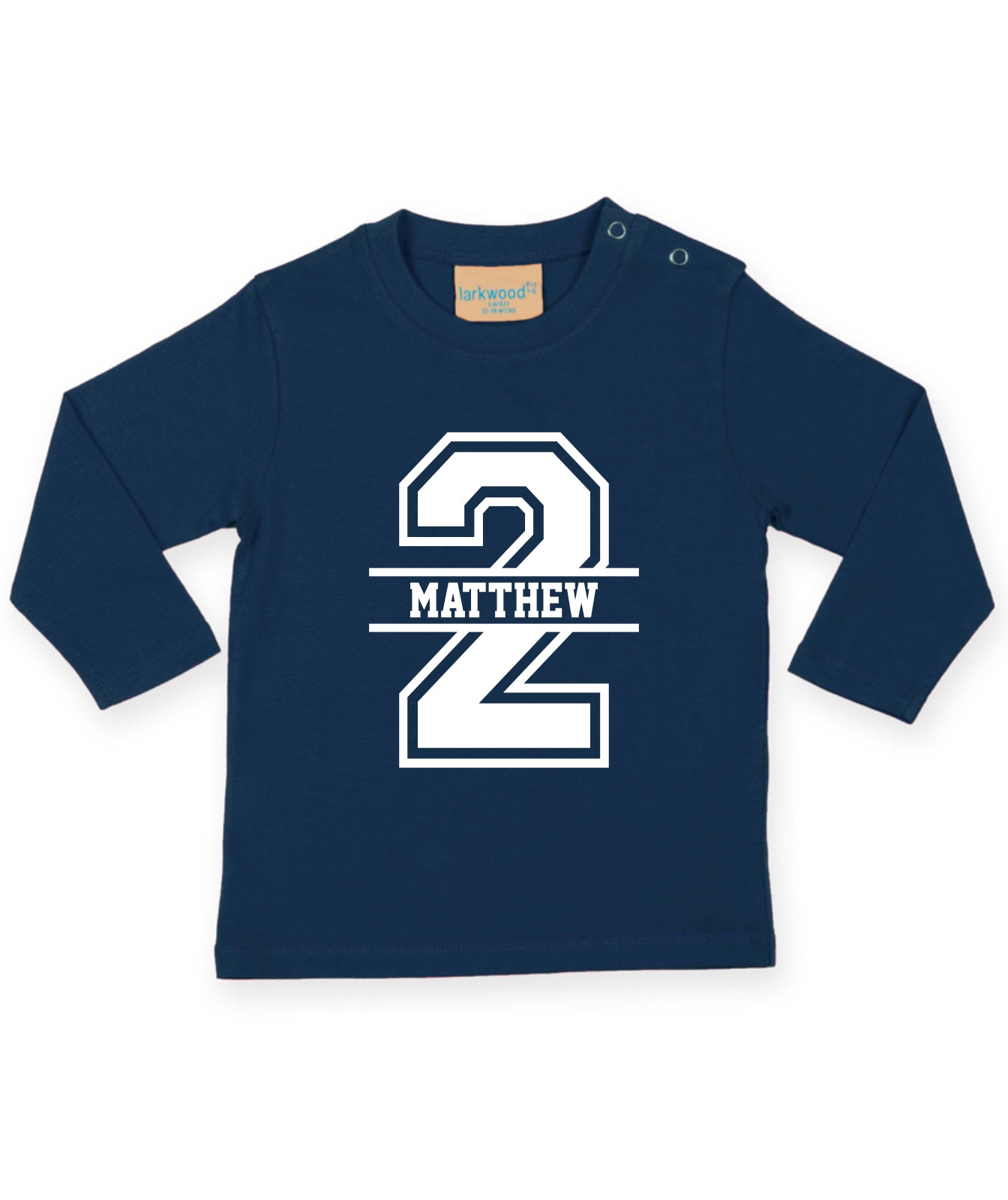 2nd Birthday LONG SLEEVE Personalised Kids T-Shirt