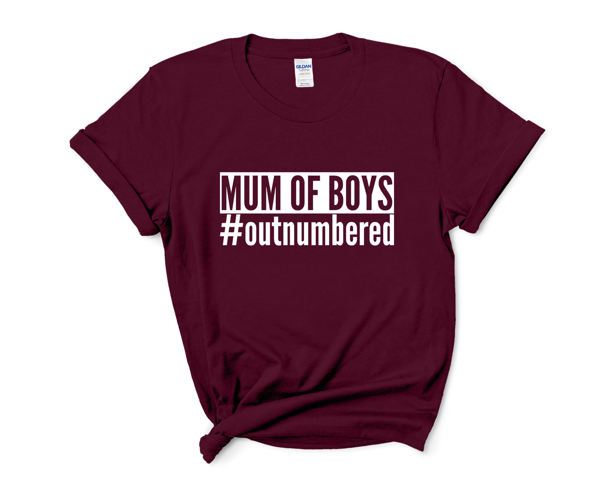 Mum Of Boys #outnumbered Adult T-Shirt