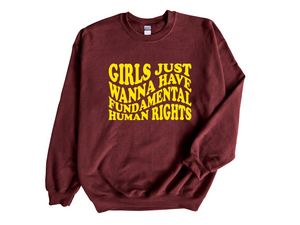 Girls Just Wanna Have Fundamental Human Rights Unisex Adult Sweatshirt