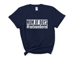 Load image into Gallery viewer, Mum Of Boys #outnumbered Adult T-Shirt
