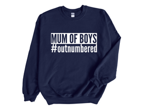 Mum Of Boys #outnumbered Adult Crew Neck Sweatshirt