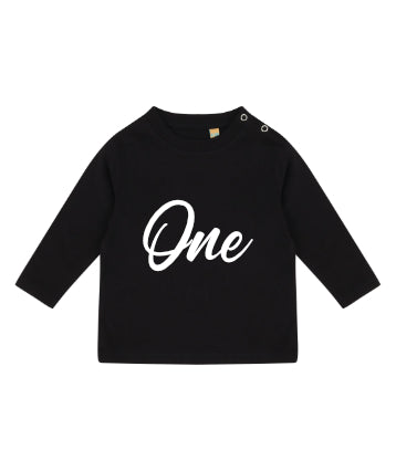 ONE 1st Birthday Kids LONG SLEEVE T-shirt SCR