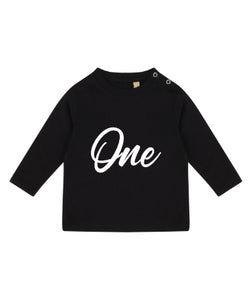 ONE 1st Birthday Kids LONG SLEEVE T-shirt SCR
