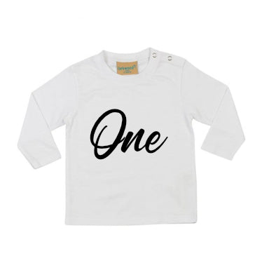 ONE 1st Birthday Kids LONG SLEEVE T-shirt SCR
