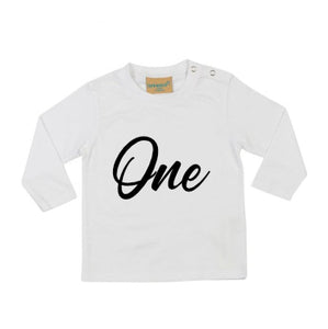 ONE 1st Birthday Kids LONG SLEEVE T-shirt SCR
