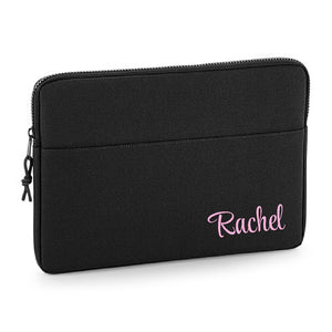 Personalised Name 13" or 15" Laptop Bag Script Text Corner Text