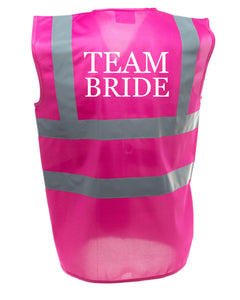 TEAM BRIDE Pink Hi Viz Hen Party Vest