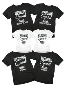 Wedding Squad Personalised Name Matching T-shirt