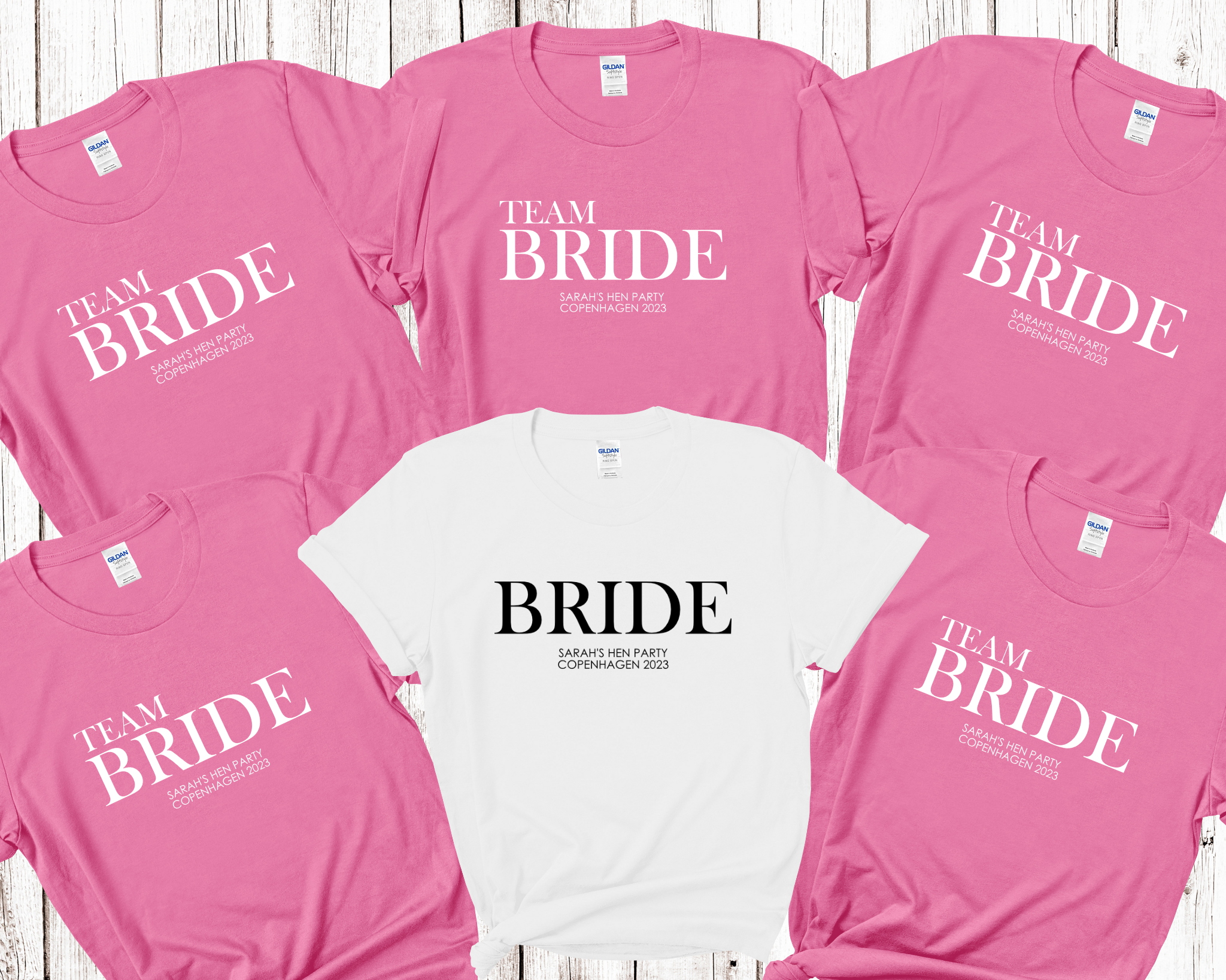 Personalised Bride Team Bride Hen Party T-Shirts D9