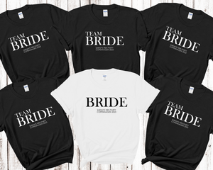 Personalised Bride Team Bride Hen Party T-Shirts D3