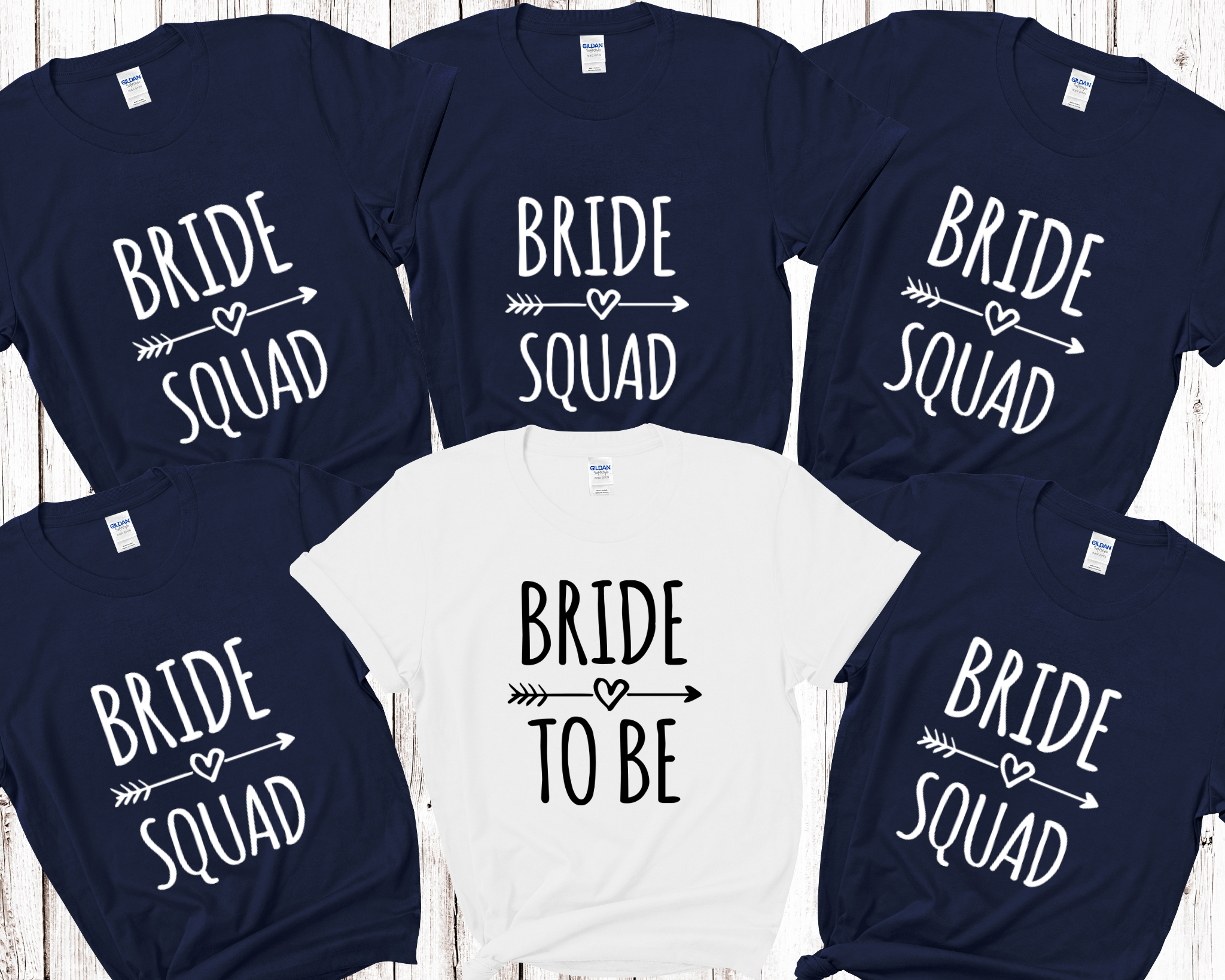 Bride Squad Bride Hen Party T-shirts (Navy)