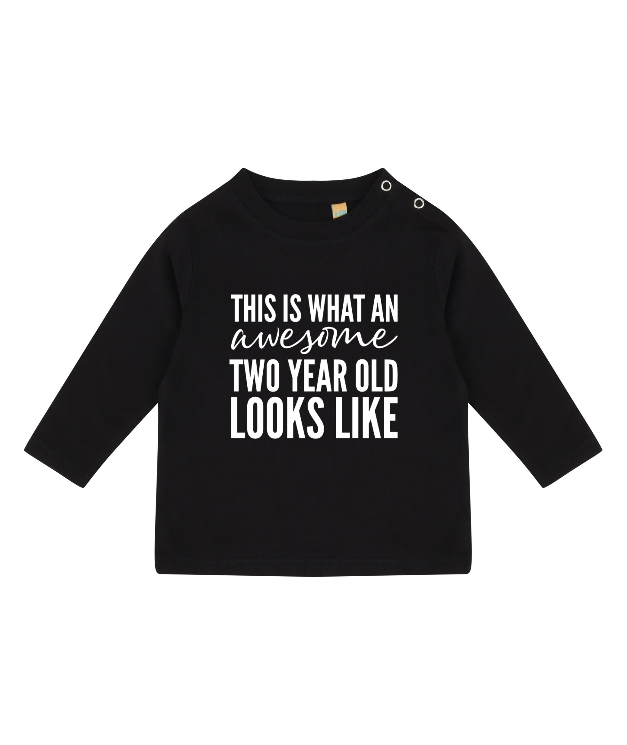 This Is What An Awesome Two Year Old Looks Like 2nd Birthday LONG SLEEVE Kids T-Shirt