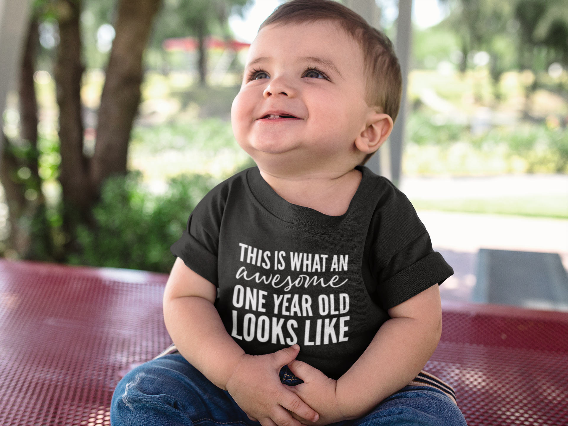 This Is What An Awesome One Year Old Looks Like Kids T shirt Red Leader Clothing