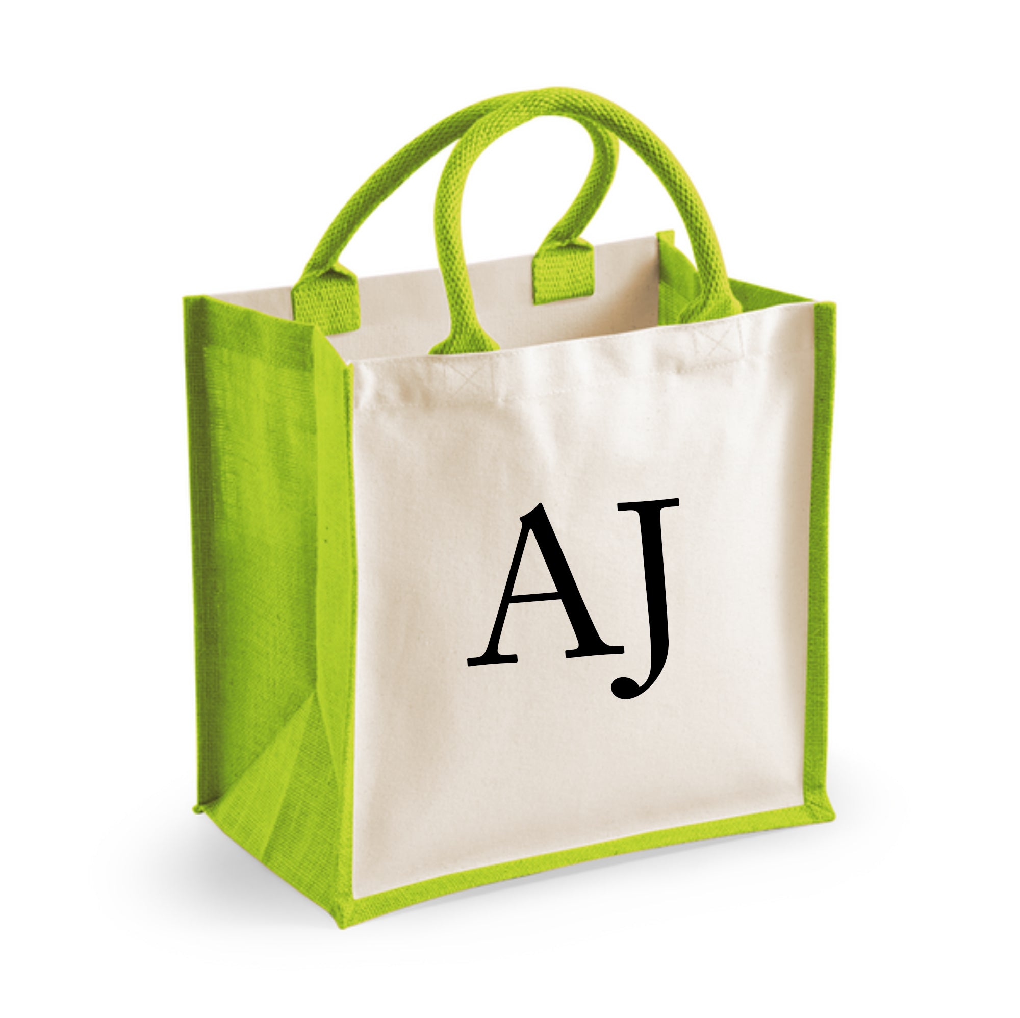 Personalised Initial Monogram Jute Tote Bag