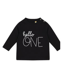 Hello One 1st Birthday LONG SLEEVE Kids T-Shirt