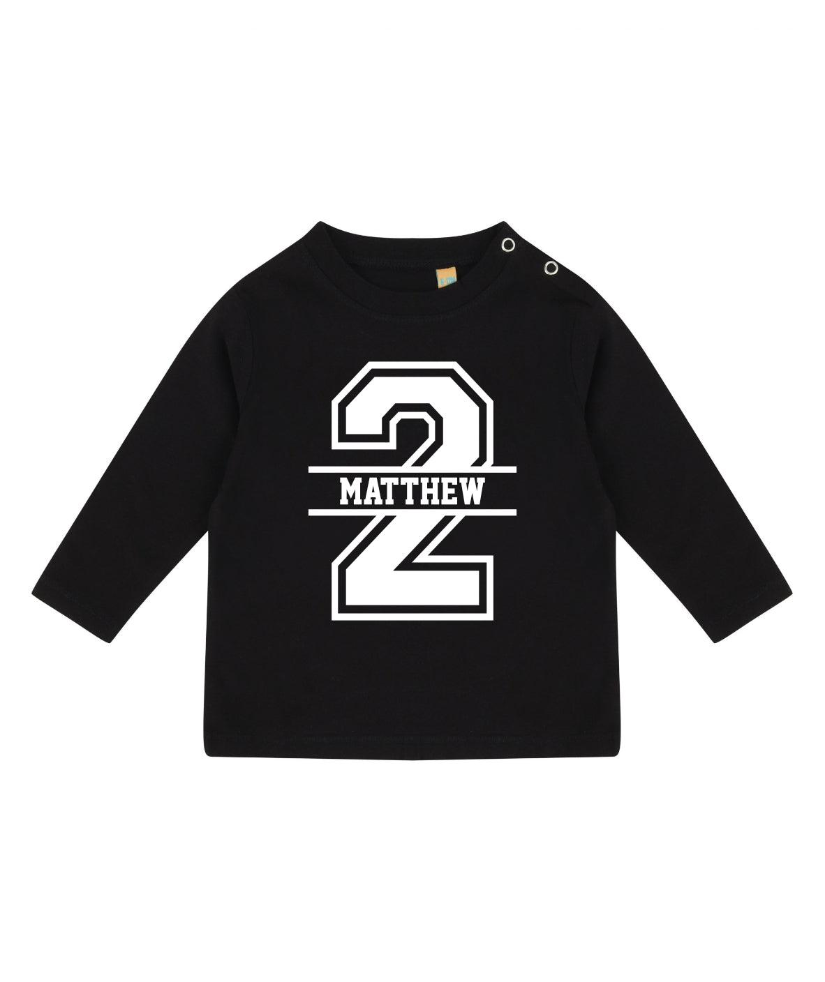 2nd Birthday LONG SLEEVE Personalised Kids T-Shirt - Red Leader Clothing