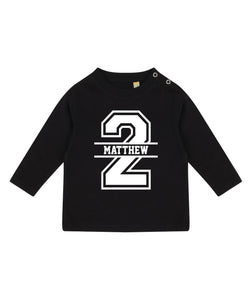 2nd Birthday LONG SLEEVE Personalised Kids T-Shirt - Red Leader Clothing