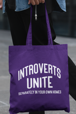 Load image into Gallery viewer, Introverts Unite Lightweight Cotton Tote Bag
