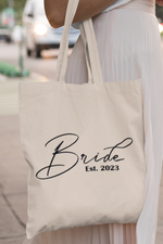 Load image into Gallery viewer, Bride Tote Bag Personalised Year Date
