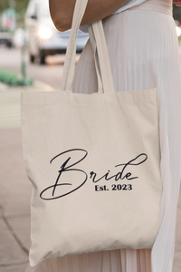 Bride Tote Bag Personalised Year Date