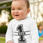 Load image into Gallery viewer, 1st Birthday Personalised LONG SLEEVE Kids T-Shirt
