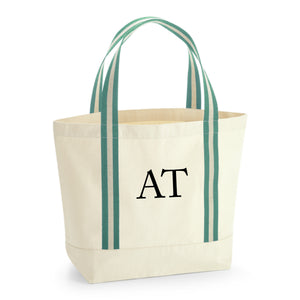 Personalised Initial Monogram Tote Bag Organic