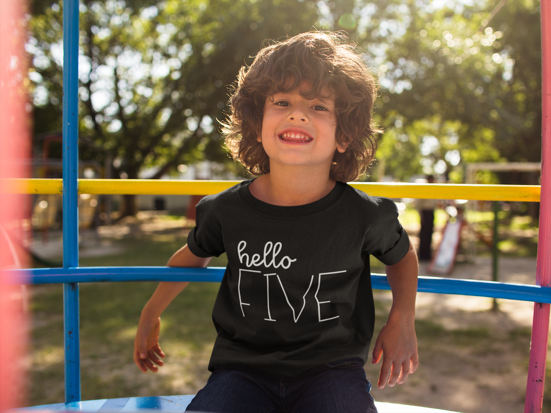 Hello Five 5th Birthday Kids T-shirt