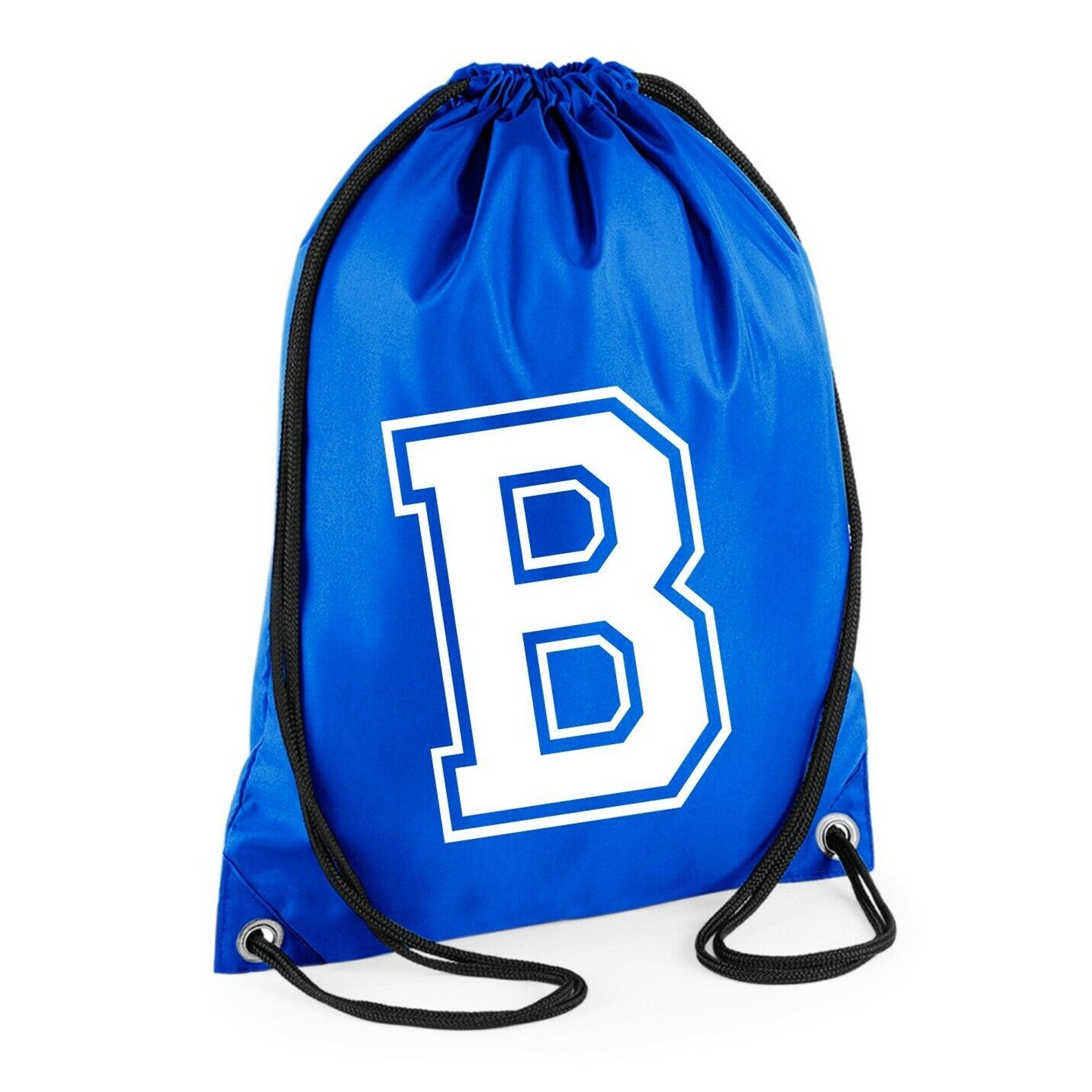 Initial Letter Polyester Drawstring Bag
