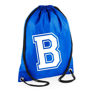Initial Letter Polyester Drawstring Bag