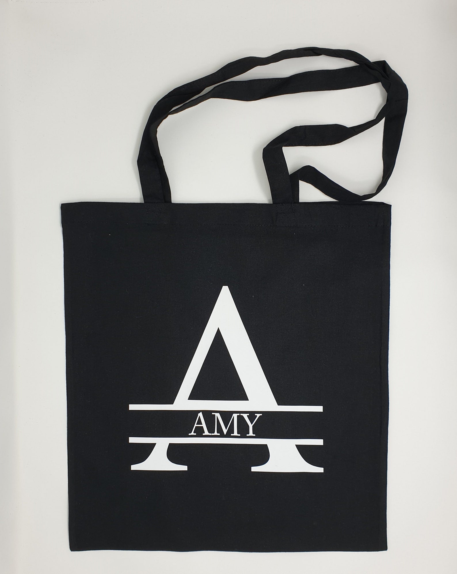 Personalised Tote Bag Name Initial Monogram Lightweight Cotton Bag