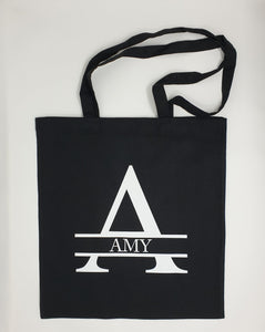 Personalised Tote Bag Name Initial Monogram Lightweight Cotton Bag