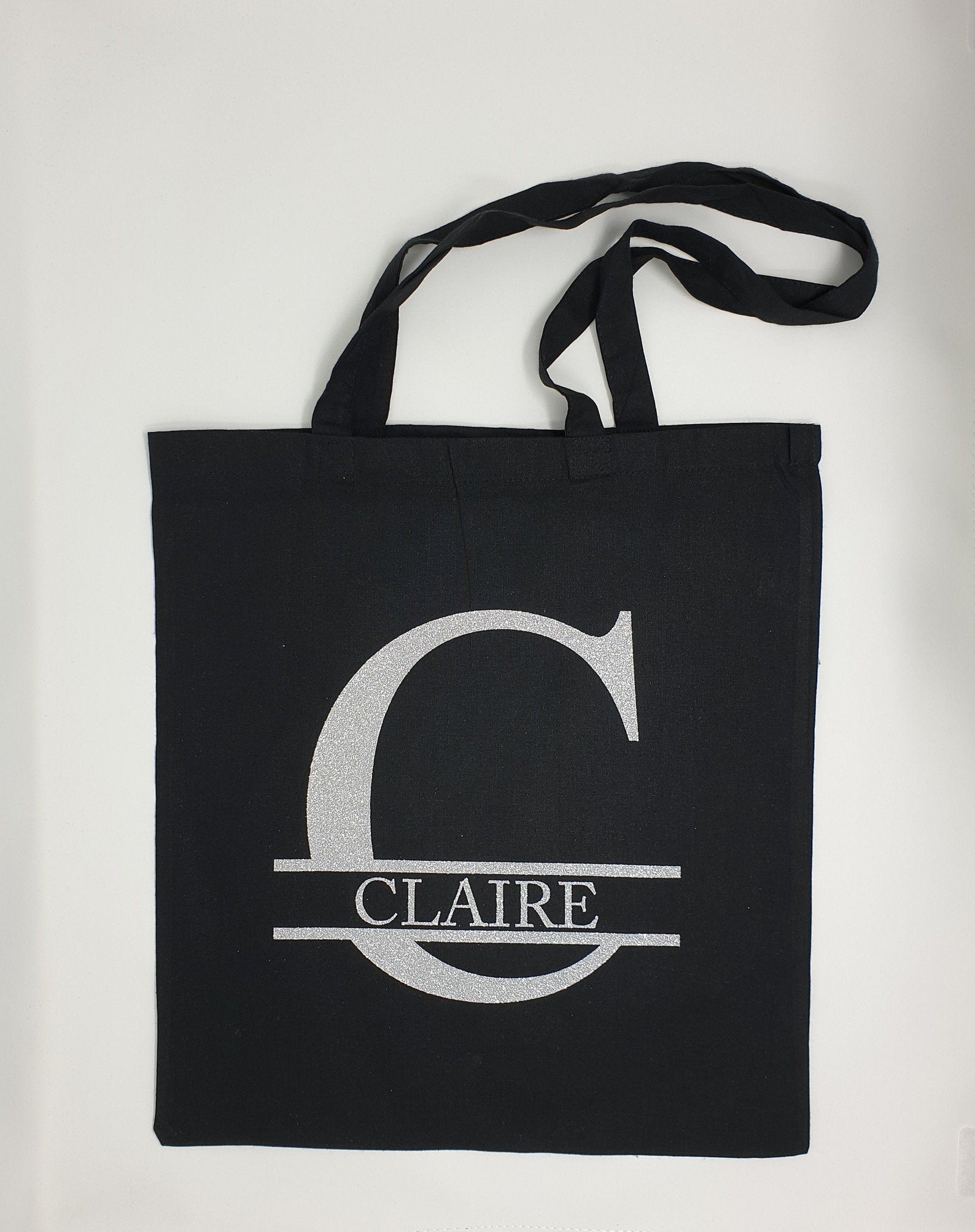 Personalised Tote Bag Name Initial Monogram Lightweight Cotton Bag