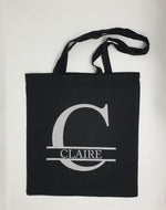 Load image into Gallery viewer, Personalised Tote Bag Name Initial Monogram Lightweight Cotton Bag
