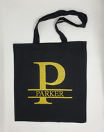 Load image into Gallery viewer, Personalised Tote Bag Name Initial Monogram Lightweight Cotton Bag
