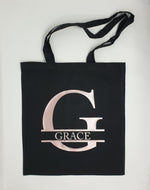Load image into Gallery viewer, Personalised Tote Bag Name Initial Monogram Lightweight Cotton Bag
