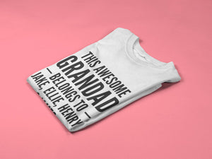 This Awesome Grandad Belongs To Personalised Mens T-shirt