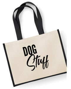 Dog Stuff Jute Storage Toy Treats Travel Tote Bag