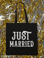Load image into Gallery viewer, Just Married Lightweight Cotton Tote Bag
