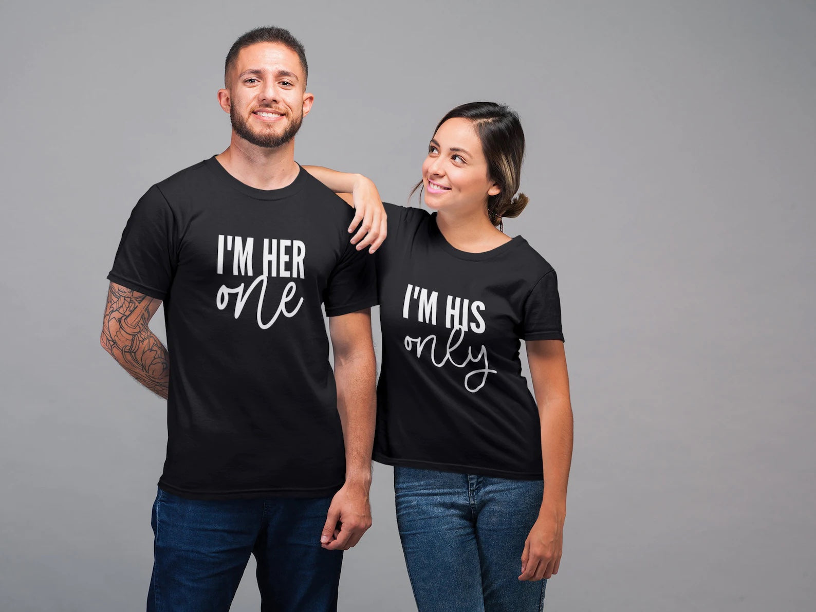 I m Her One I m His Only Couples T Shirt Red Leader Clothing