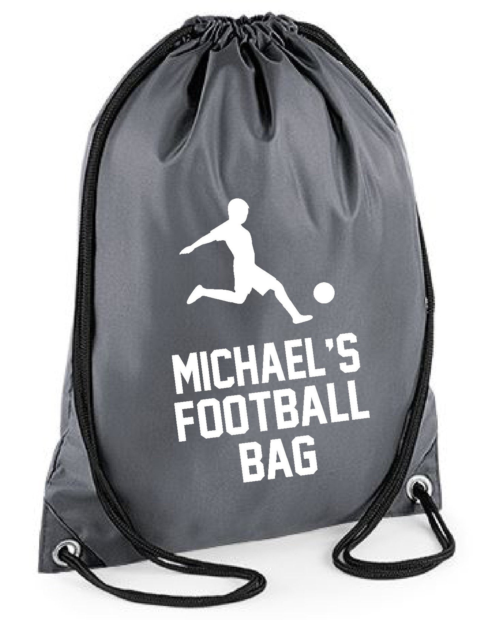 Personalised Name Polyester Football Soccer Drawstring Bag
